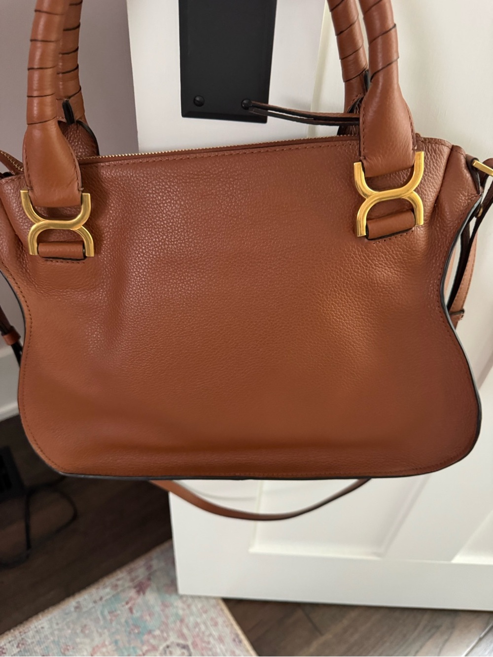 Chloe Marcie Medium Leather Satchel - Tan